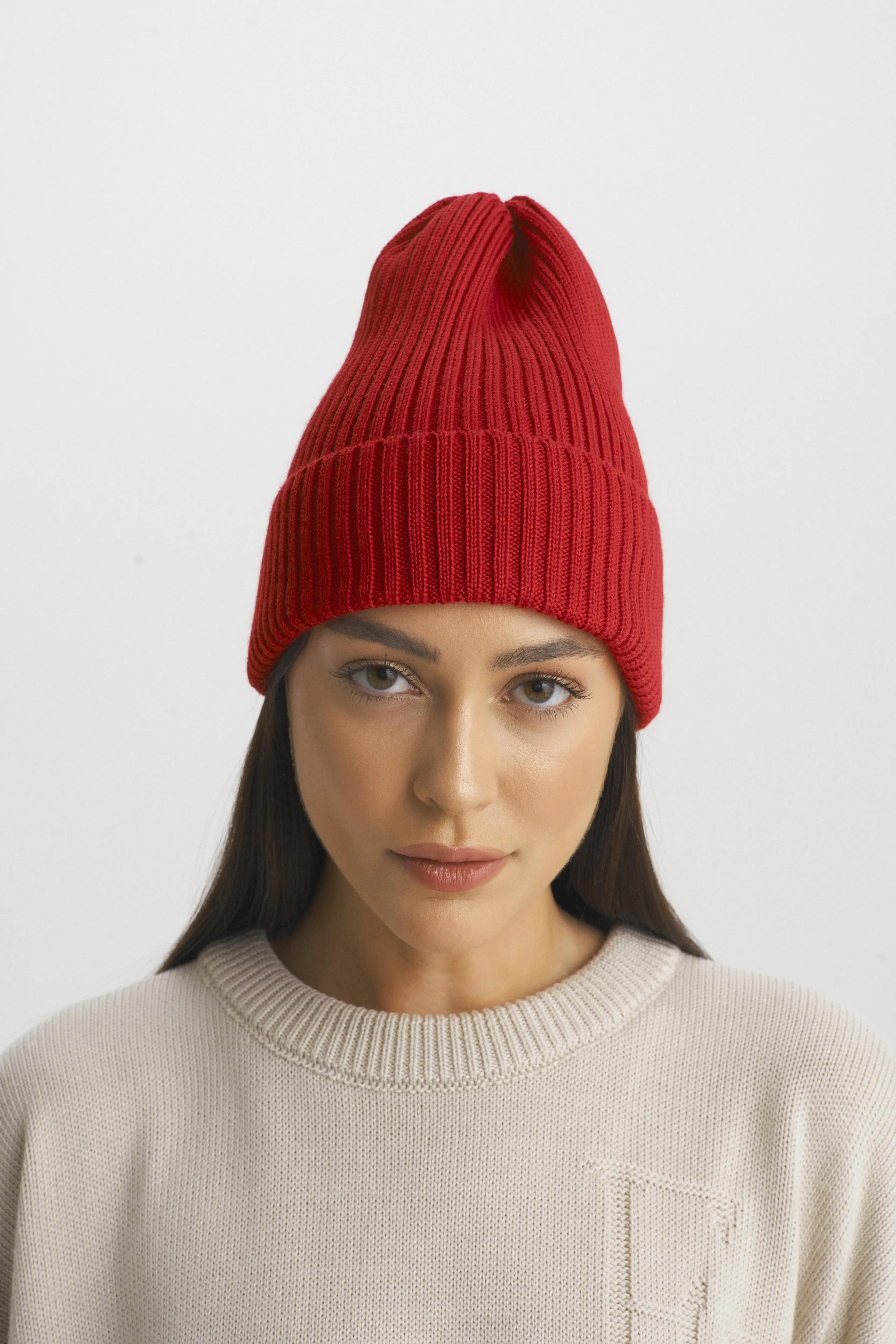 Шапка Бини Merino Red