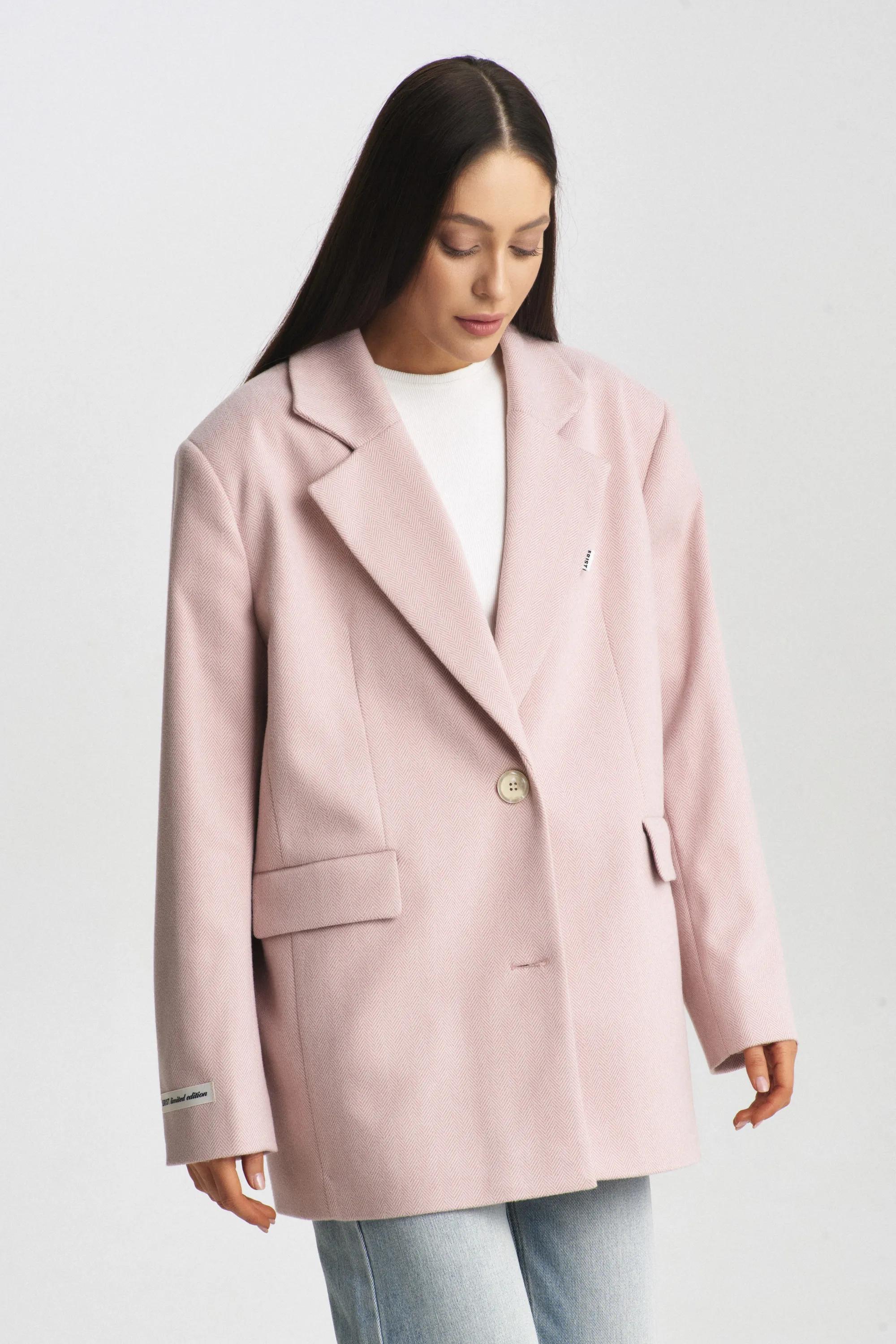 Пальто-жакет "Ёлочка" Pink