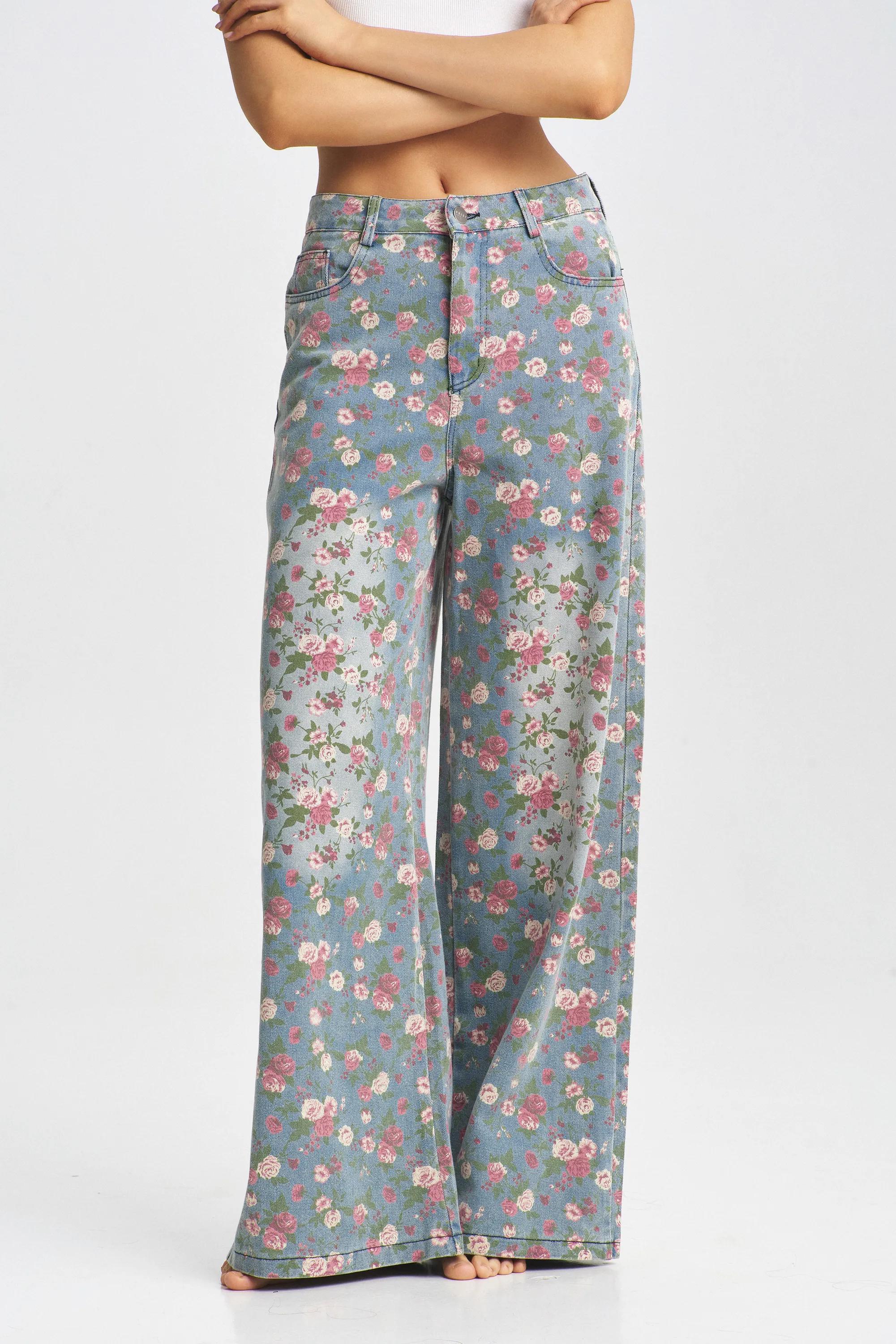 Джинсы Floral Blue