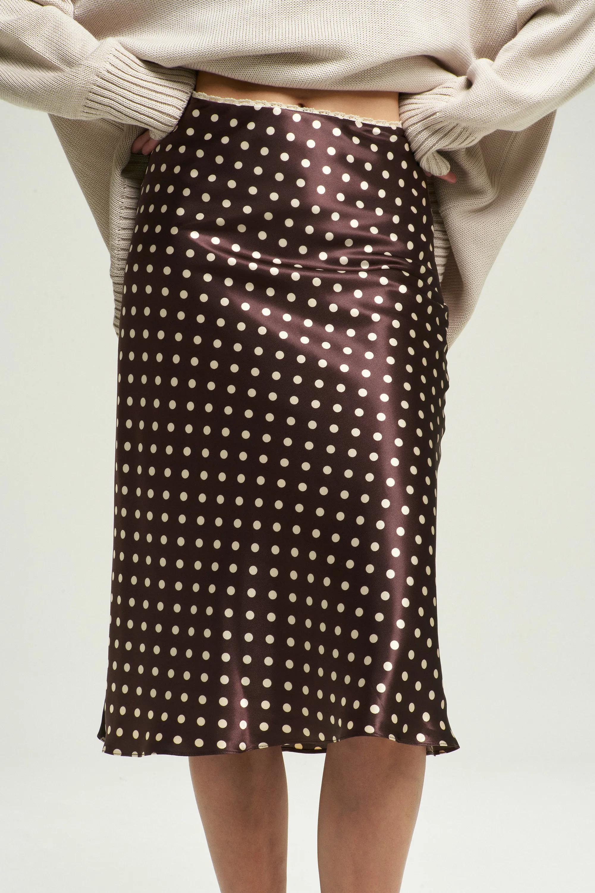 Юбка с тесьмой в горох Choco