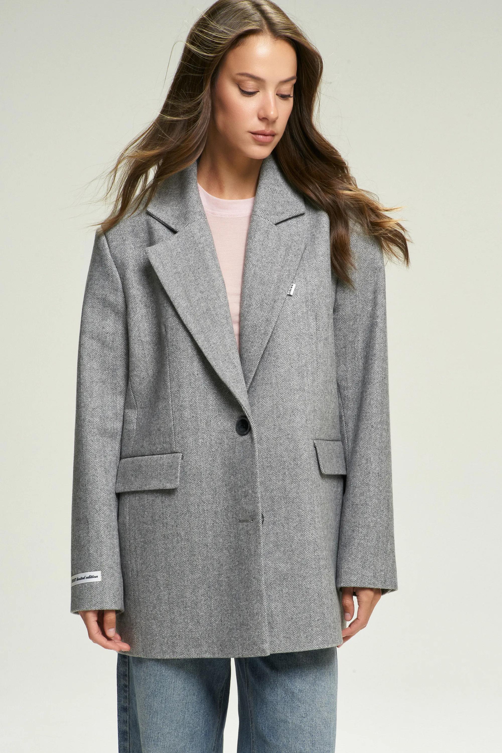 Пальто-жакет "Ёлочка" Grey