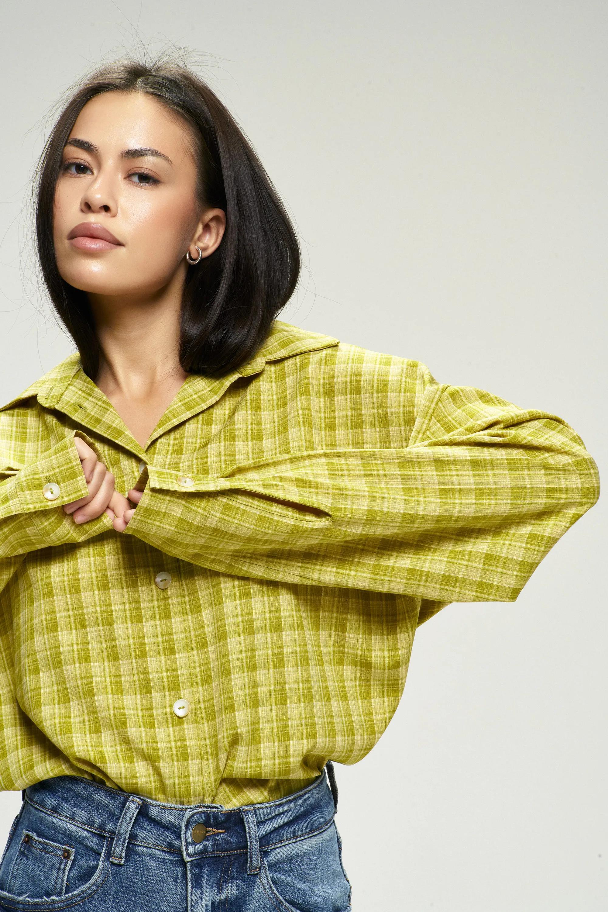Рубашка Oversized в клетку Lime