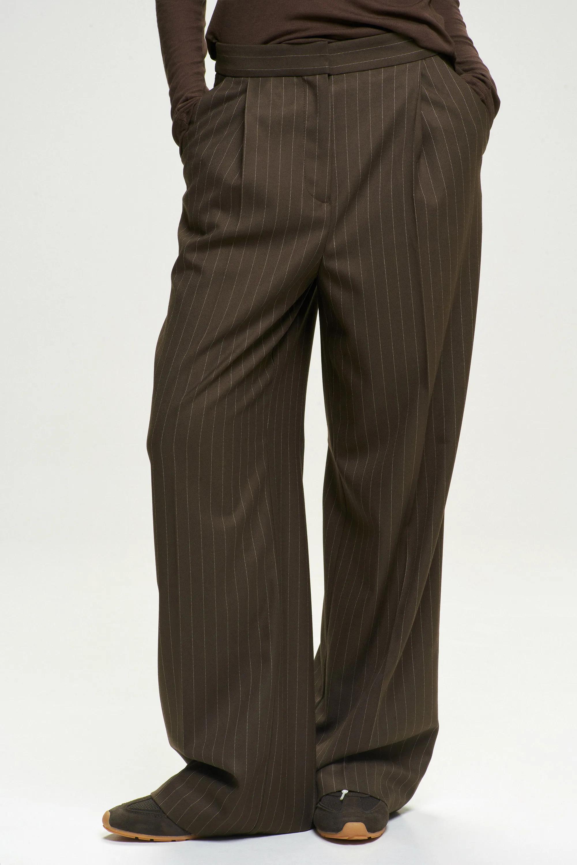 Брюки Basic на резинке в полоску Choco