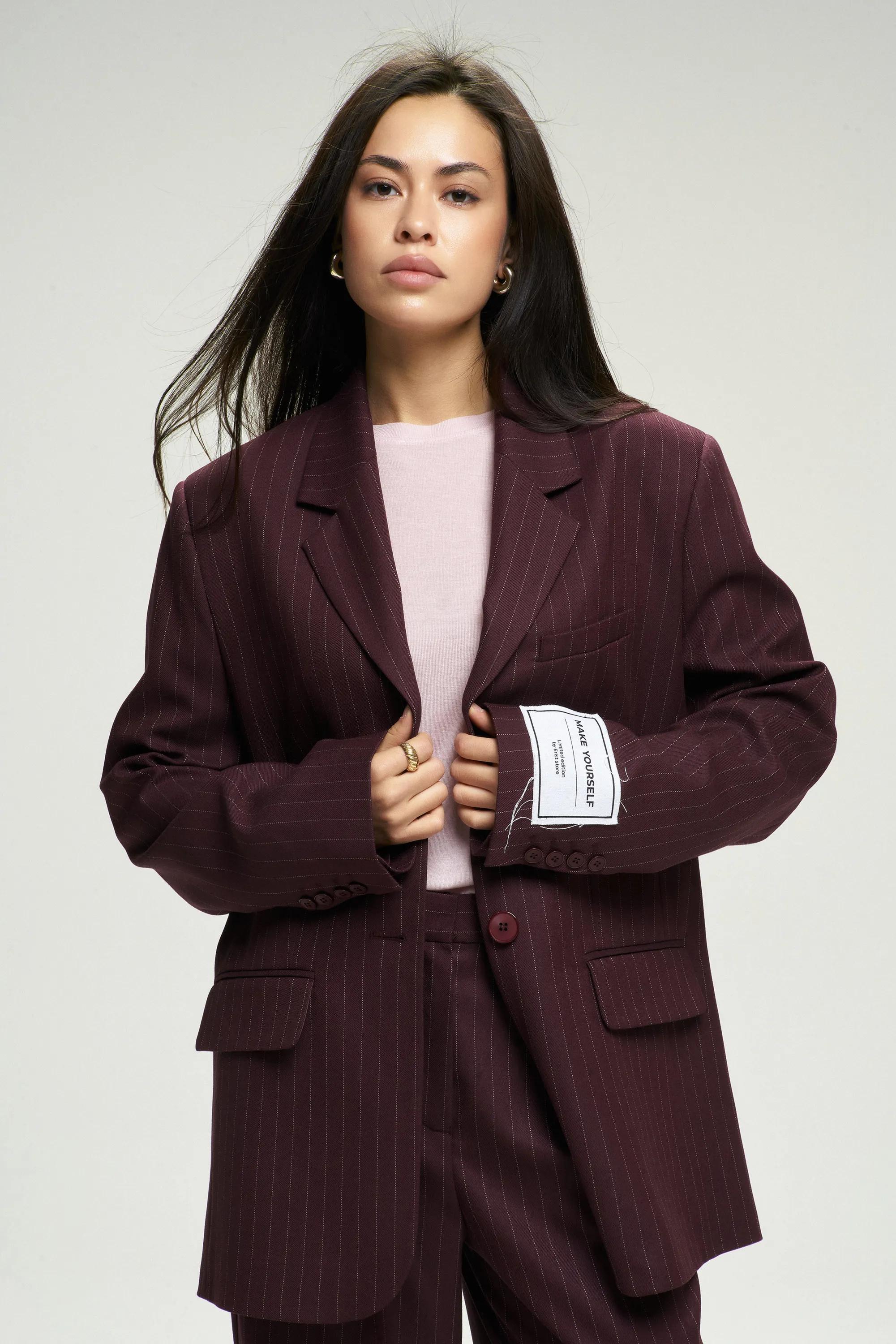 Жакет Basic в полоску Wine